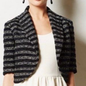 Anthropologie Elevenses Dotted Line Cropped Jacket